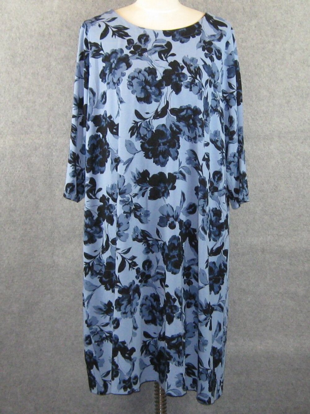 J. Jill Wearever Collection Shift Dress 3X Blue Floral